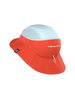 compressport stayfresh ice bob hat, red and light blue running bucket hat with ventilation and sun protection, side angle of hat