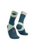 Pair of compressport ultra trail socks blue and teal socks with brand logo on a white background