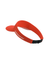 compressport visor for all gender, race orientated visor with adjustable headband for sun protection, red colour with white logo, back view
