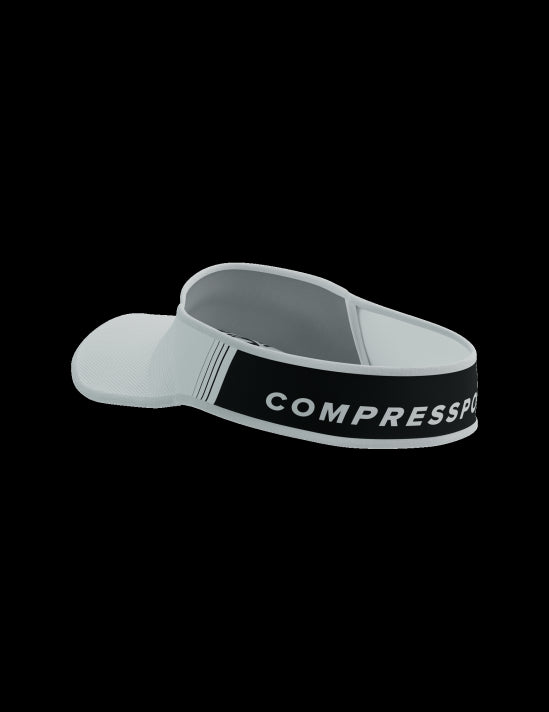 compressport white and black visor cap back