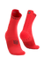 compressport pro racing trail socks, quarter length compression trail running sock, red colour, pair of trail socks front and heel of sock