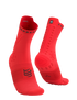 compressport pro racing trail socks, quarter length compression trail running sock, red colour, pair of trail socks front and heel of sock