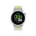 oros pace 4 white watch strap with lime striped details, front face of watch and strap
