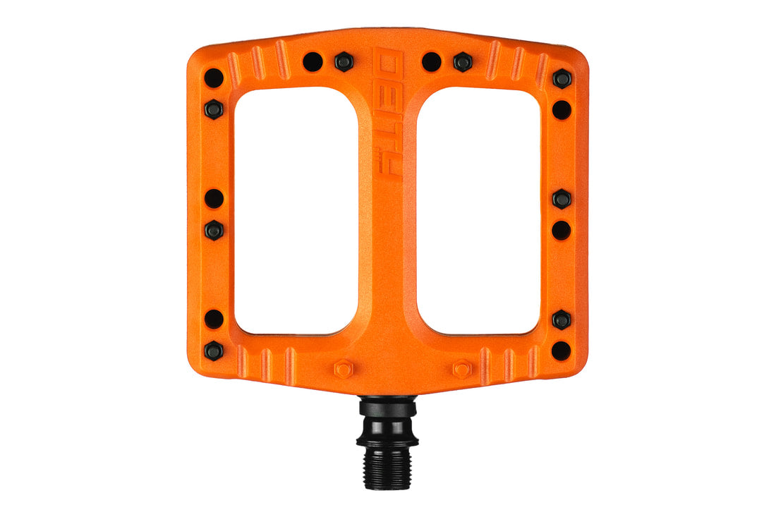 Deity deftrap mtb pedal orange