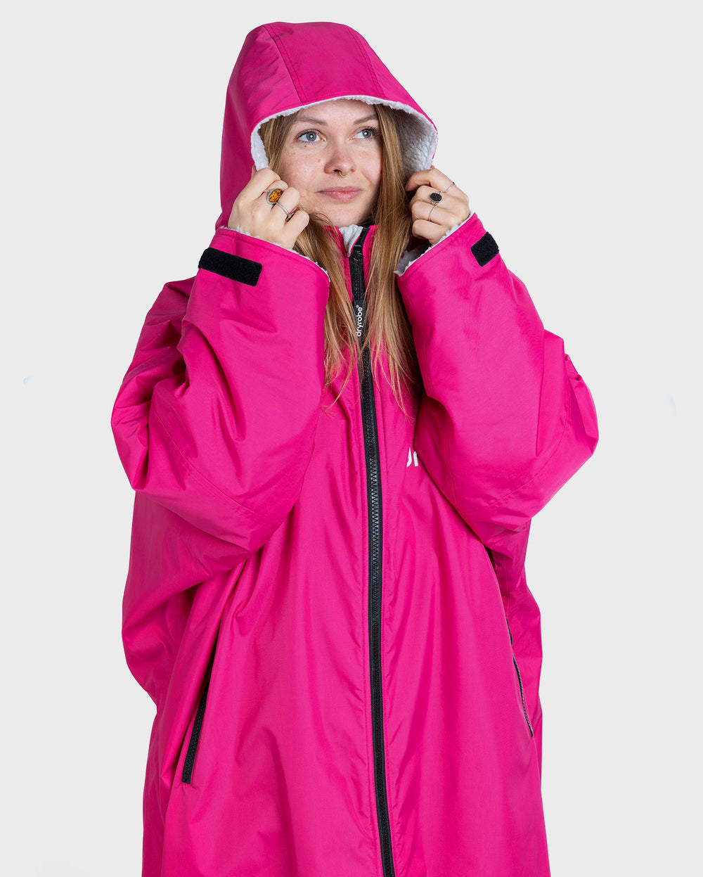dryrobe Advance Long Sleeve Pink / Light Grey warm up after cold water swim