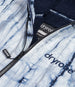 dryrobe long sleeve changing robe for all gender, light blue tie dye colour with dark blue contrast, close up of dyrobe