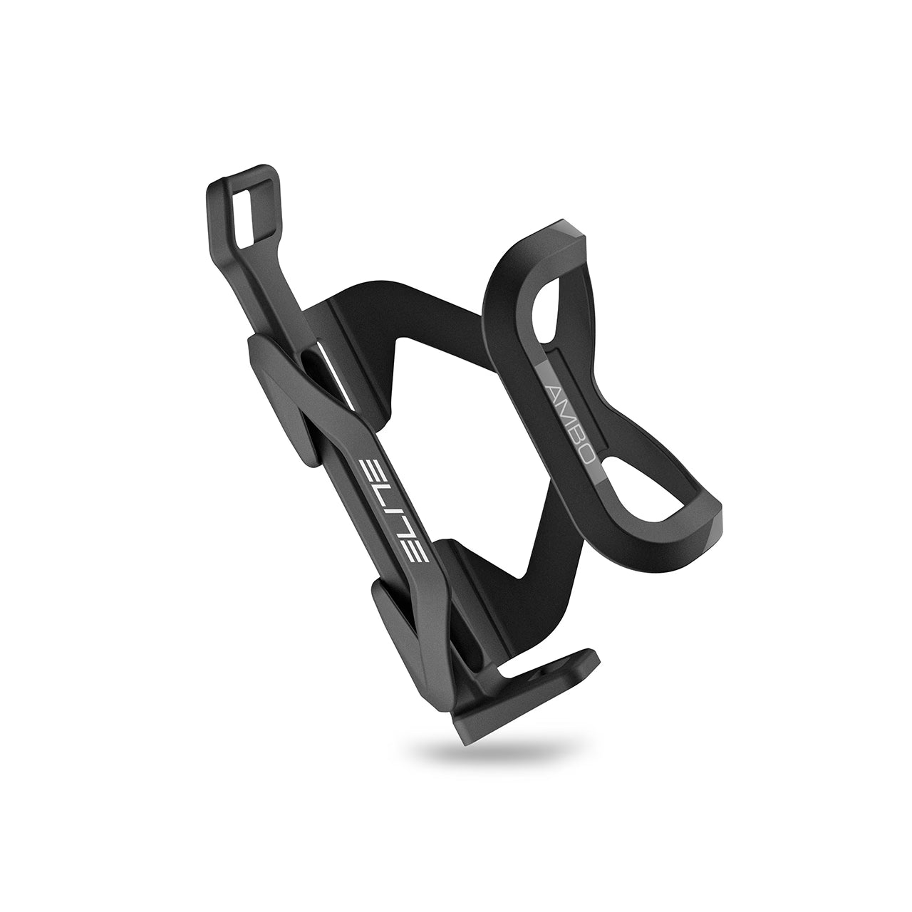 elite ambo reversible bottle cage with a 180° rotatable cage and height/angle adjustability. Black colour.