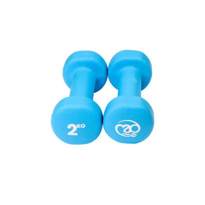 Fitness Mad Pair 2Kg Dumbbells Blue