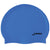Blue swim cap with black 'FINIS' logo on a white background