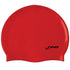 Red swim cap with black 'FINIS' logo on a white background