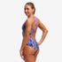 funkita eclipse wide strap swimsuit, fly dye colour, back