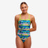 funkita tie me tight swimsuit, woman wearing forest floor style