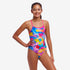 funkita swimwear for girls, diamond back style, pixel pattern