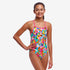 funkita single strap swimsuit, rainbow toucan pattern