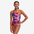 funkita swimsuit for girls, diamond back style, miss adventure pattern