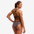 funkita swimsuit, tie me tight style, rattle racer pattern, back view