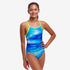 funkita swimsuit for girls, diamond back style, sea breeze pattern