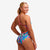 woman wearing funkita swimwear in pillared pattern and single strap style