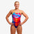 funkita swimsuit for ladies, tie me tight style, sunset delight pattern