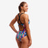 funkita eclipse swimsuit in tickle torture pattern, back view