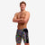 man wearing funky trunks jammer in bits of peace pattern