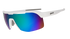 goodr bolt g all gender sunglasses for active wear, white with mirrored reflective lenses