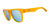 Yellow goodr sunglasses with blue lenses