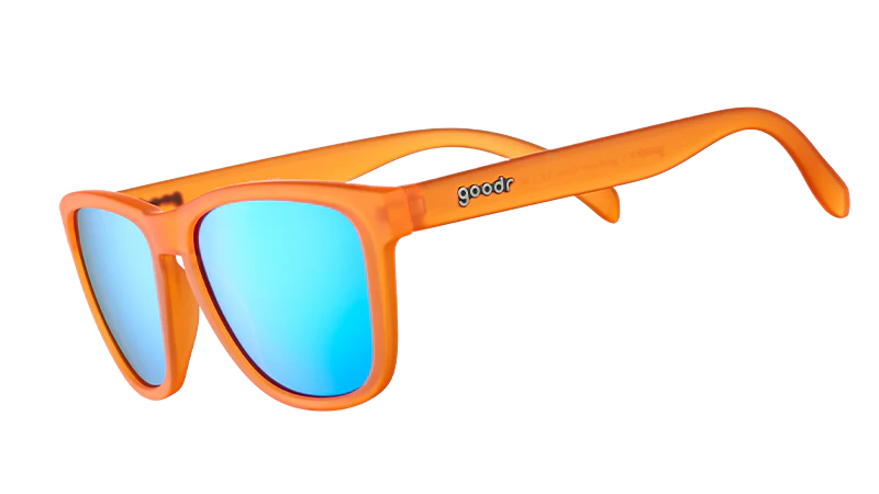 goodr og orange sunglasses with blue lens