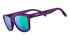 Purple goodr og sunglasses with blue-tinted lenses