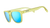 yellow sunglasses with blue reflective lens, sunglasses for running, on a white background