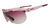 goodr sonic g wrap sunglasses for running with frame vents, light pink frame with gradient purple lenses, sunglasses on a white background