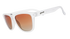 white sunglasses with brown gradient lenses, unisex sunglasses for running, on a white background