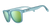 blue and gold unisex sunglasses for running, on a white background