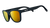 amber lens sunglasses with black frames, unisex sunglasses for running on a white background