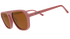 Goodr Pink sunglasses with brown lenses on a white background