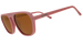 Goodr Pink sunglasses with brown lenses on a white background