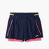 Brooks High Point Women's Trail Shorts with pockets and storage, navy and pink