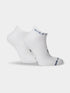 hilly active socklet zero cushion, running socks with no cushioning white with small grey details, heels of socks