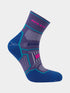 hilly twin skin socks, anti-blister double layered sock for running on a white background, blue and purple colour