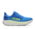 hoka arahi 9 mens, lightweight supportive road running and walking shoe for overpronation, royal blue with white sole and lime green detials, side profile of shoe