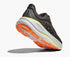 Dark gray hoka bondi 9 running shoe with orange sole