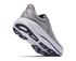 hoka bondi 9 mens, extra cushioned road running and walking shoe, grey with black details, picture of shoe on white background 