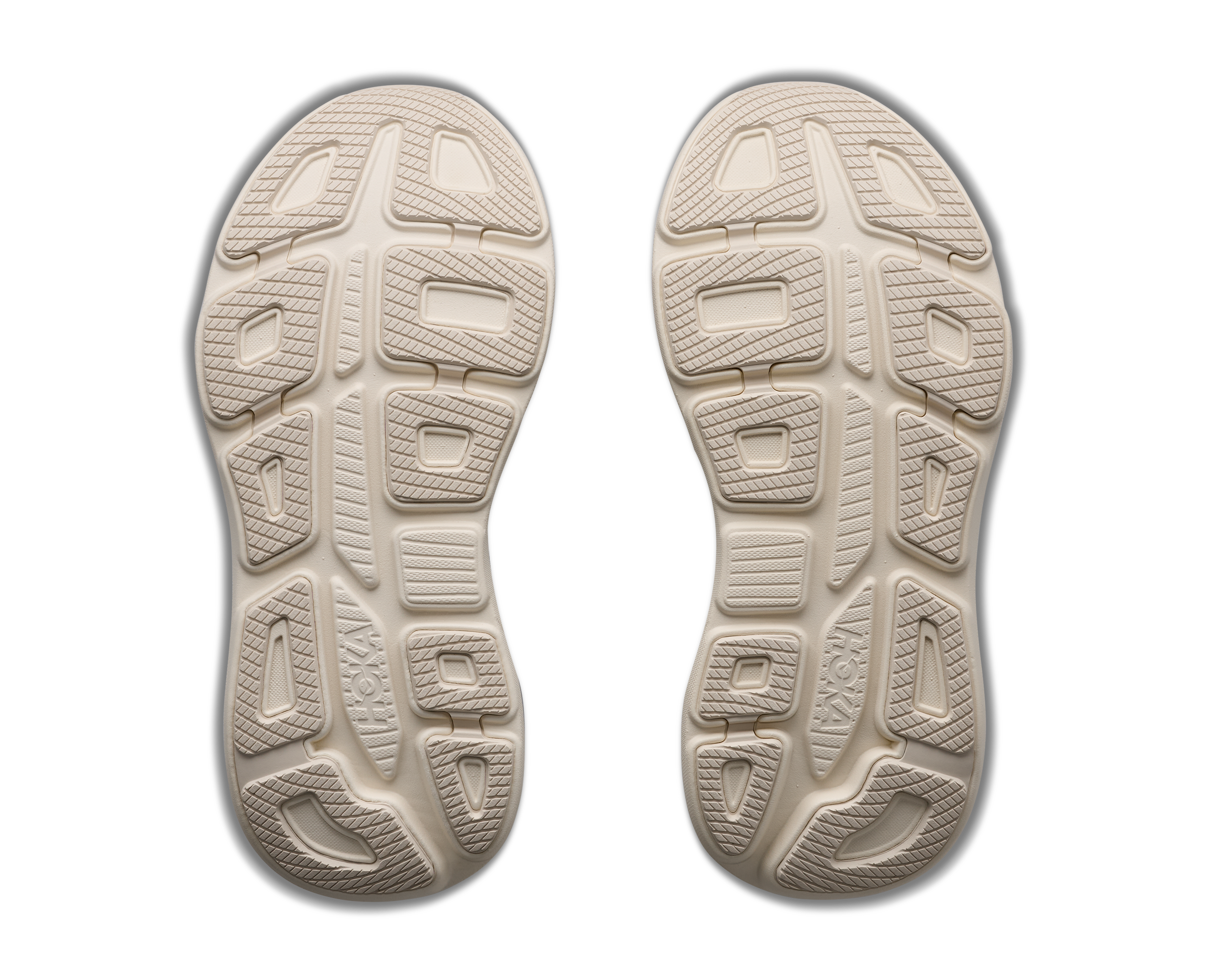 hoka bondi 9 womens, super cushioned road running and walking shoe, light blue and cream with light pink details, picture of shoe on white background.