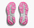 grey hoka bondi running shoes with pink soles