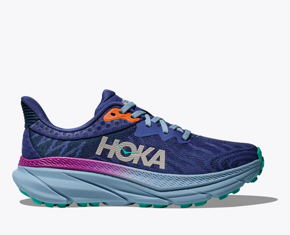 hoka challenger road and trail running shoe blue colour