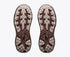hoka challenger 8 gtx for men, waterproof gravel road to trail running and walking shoe, dark brown colour with black details and red logo, profile of soles of both shoes