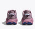 hoka challenger 8 gtx womens, road to trail gravel running and walking shoe, dark pink and purple, back of shoes