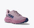 hoka challenger 8 gtx womens, road to trail gravel running and walking shoe, dark pink and purple, side profile of shoe