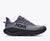 hoka challenger 8 with black sole and purple upper, gravel trail running and walking shoe, side profile of shoe