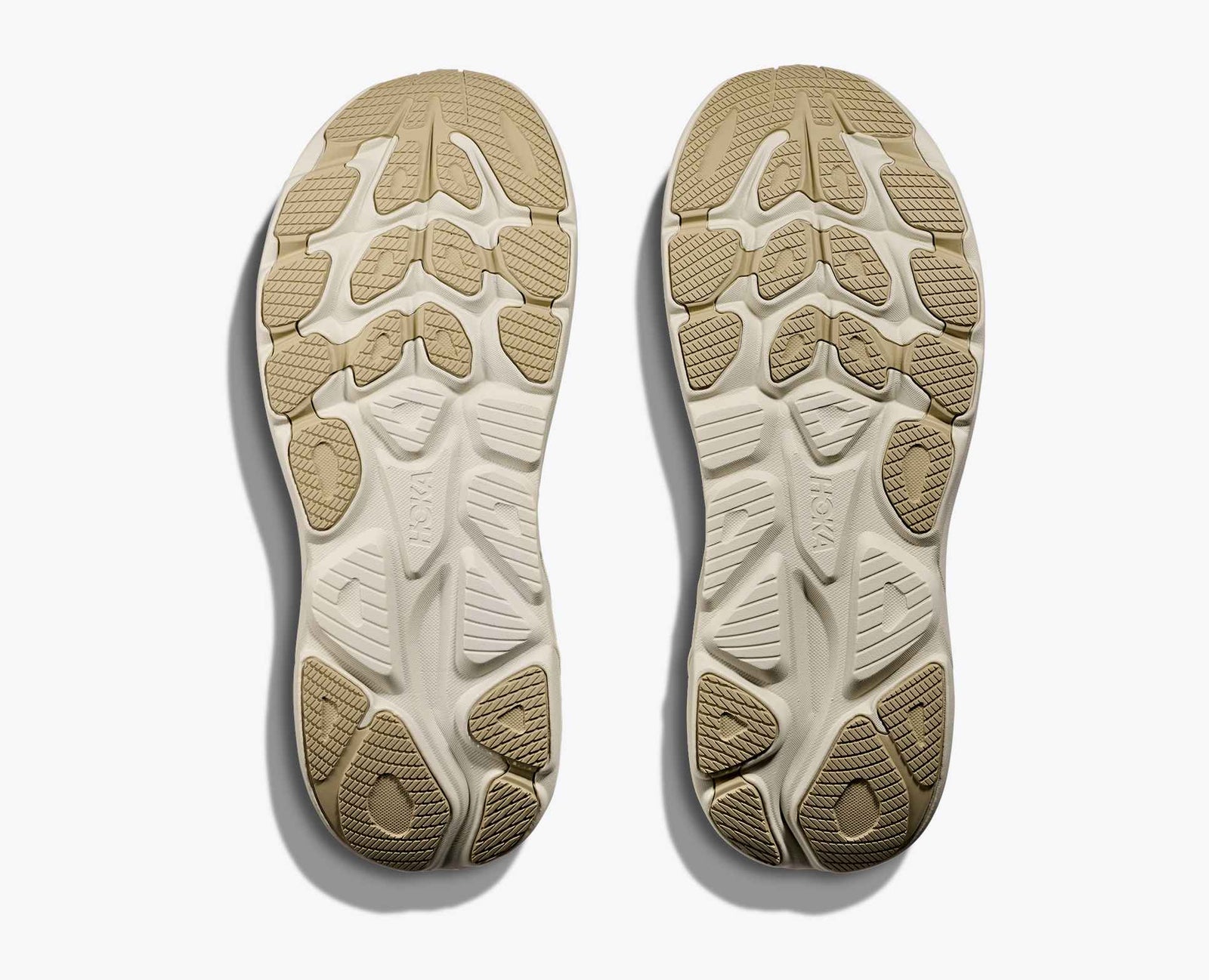 beige and cream hoka mens running shoe sole 